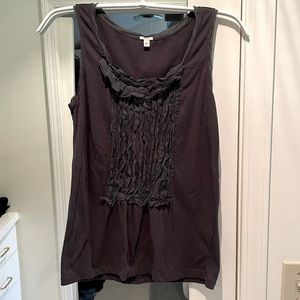 LIKE NEW J. Crew tank top in Navy with front frilly detail
